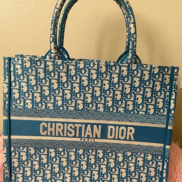 Dior Handbags - Dior Blue and Cream Monogram Tote